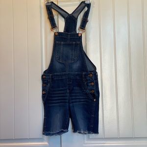 Lei Jean Overall Distressed Short Jumper